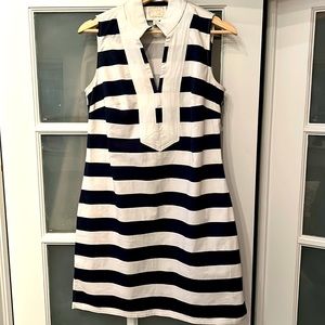 Nautical Sleeveless V-Neck Dress